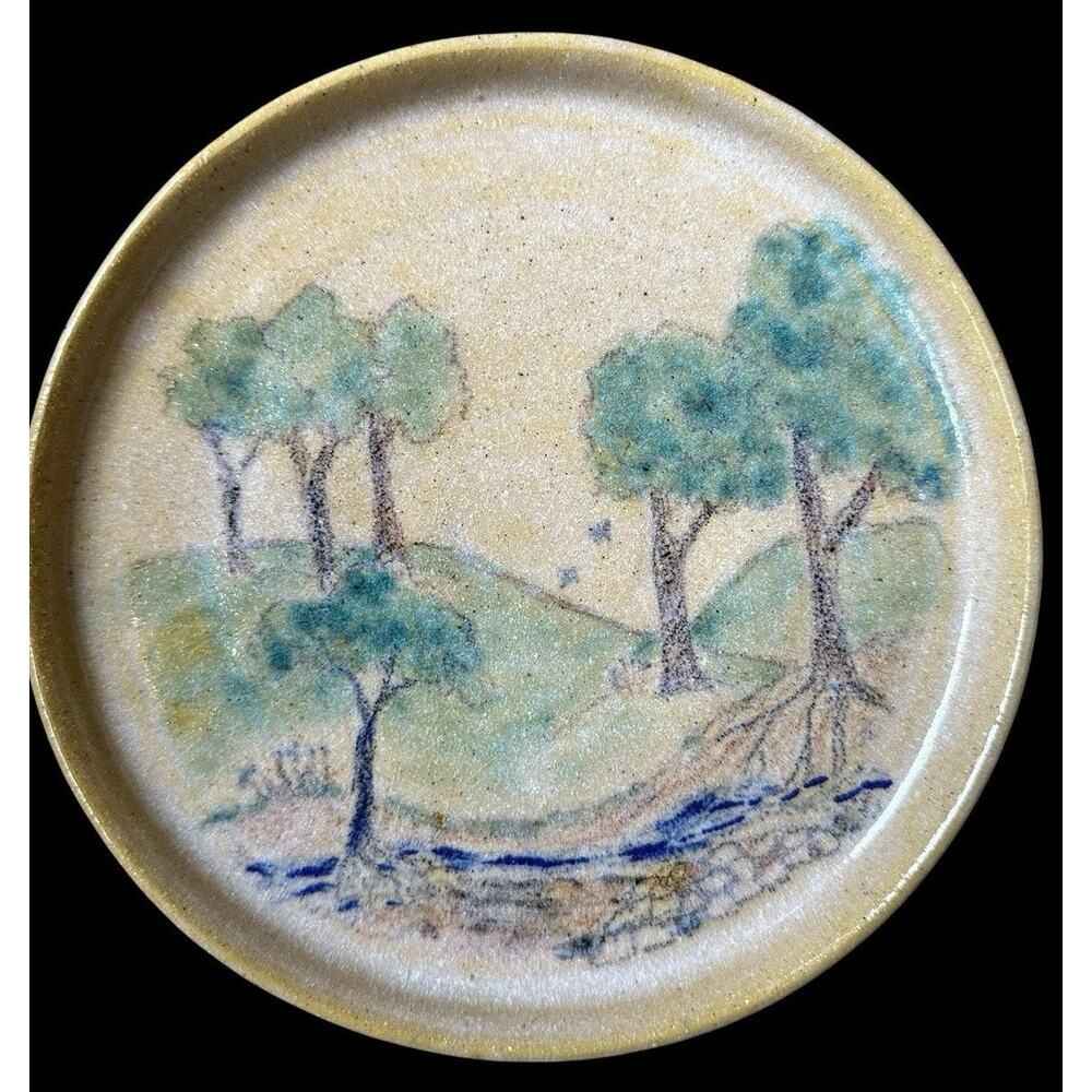 Norma Lathrop Studio Trees Pottery Decorative Plate Signed & Dated 2000 Hawaii - Picture 2 of 13
